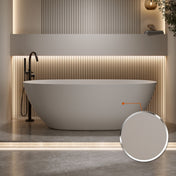 Solid Surface Freestanding Bathtub, Mid-Depth, 69 in Beige