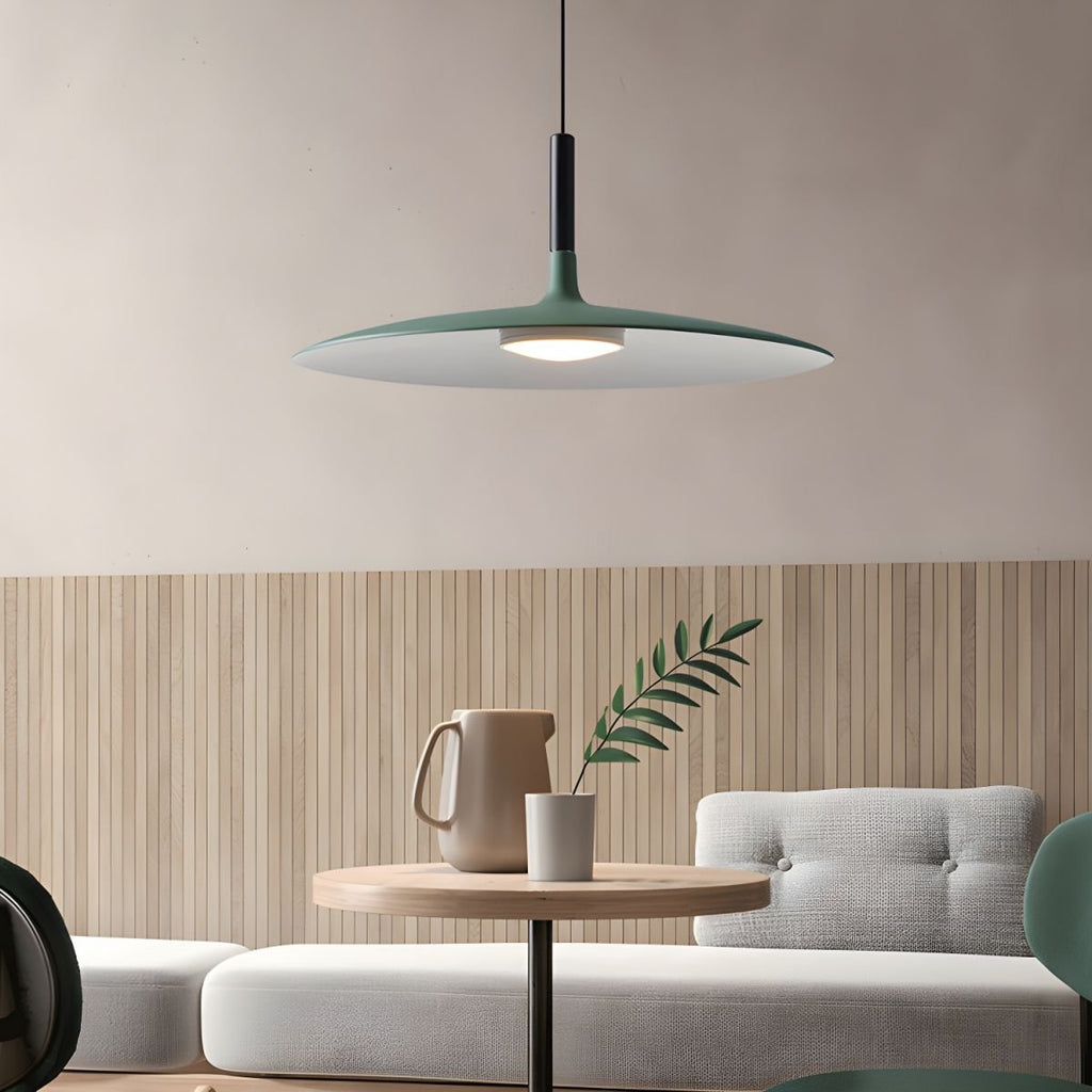 Larkin White Saucer Pendant Light – detail 3