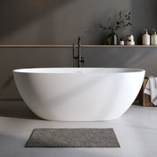 Solid Surface Freestanding Bathtub, Deep Soaking, 70.8 in Matte White
