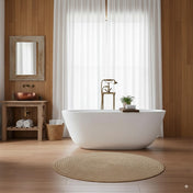 Solid Surface Freestanding Bathtub, Deep Soaking, 67 in Matte White
