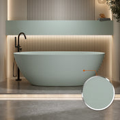 Solid Surface Freestanding Bathtub, Mid-Depth, 65 in Turquoise Green