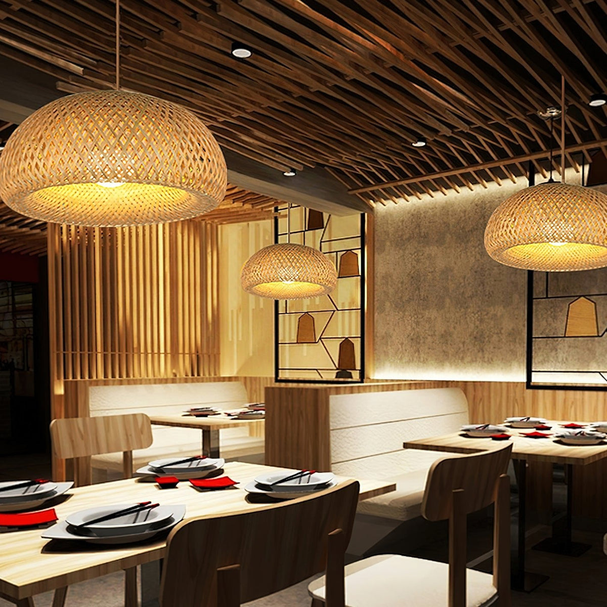 Bamboo Braided Pendant Lamp – detail 5