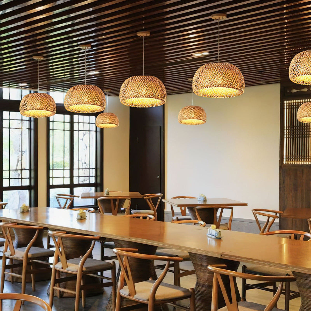Bamboo Braided Pendant Lamp – detail 3