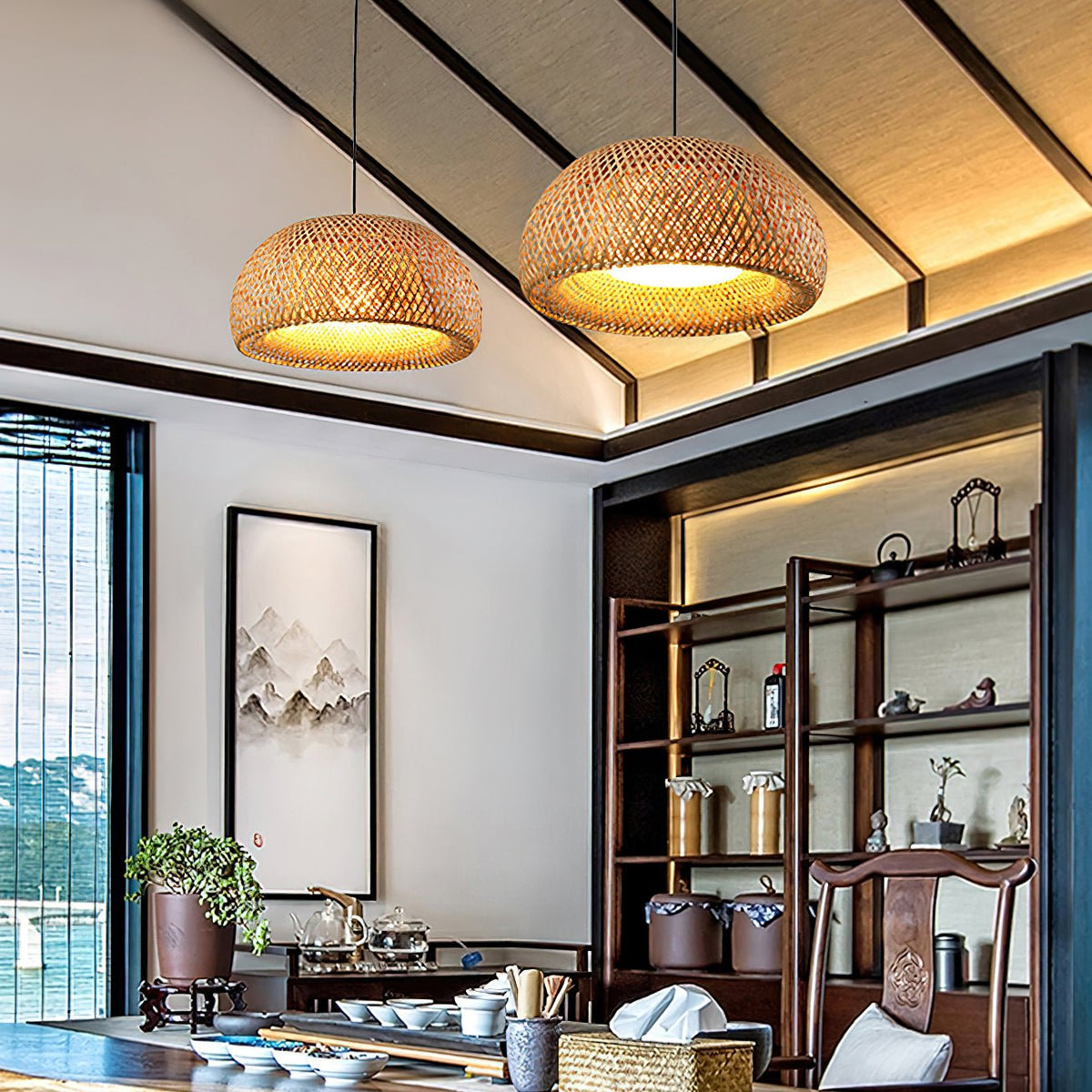 Bamboo Braided Pendant Lamp – detail 4