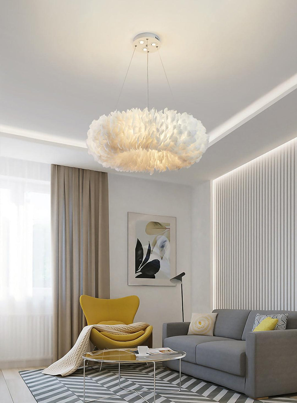 Goose Feathers Steel Pendant Lamp – Steel detail 9