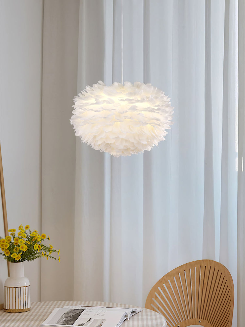 Goose Feathers Steel Pendant Lamp – Steel detail 6