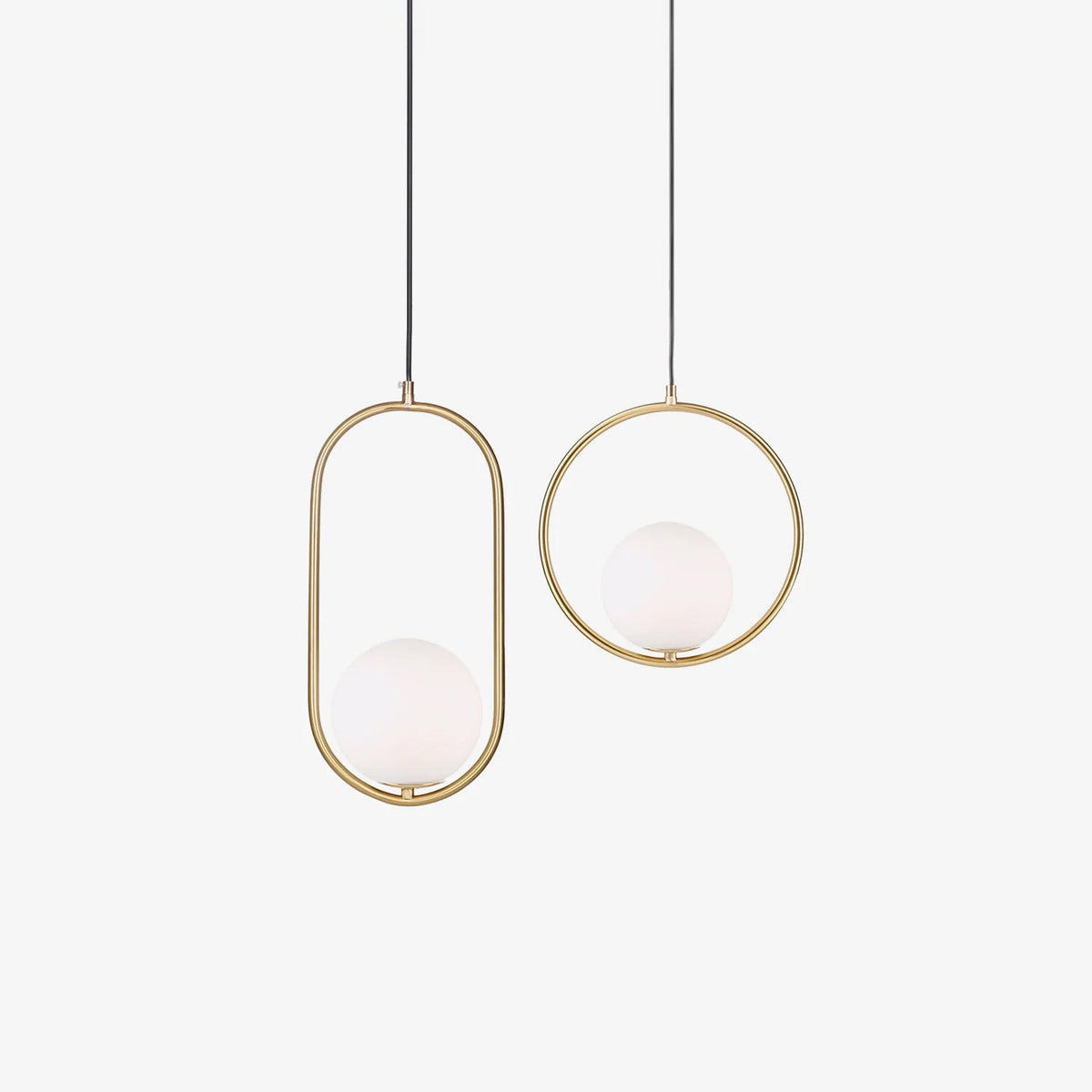 Loop Brass Glass Pendant Light