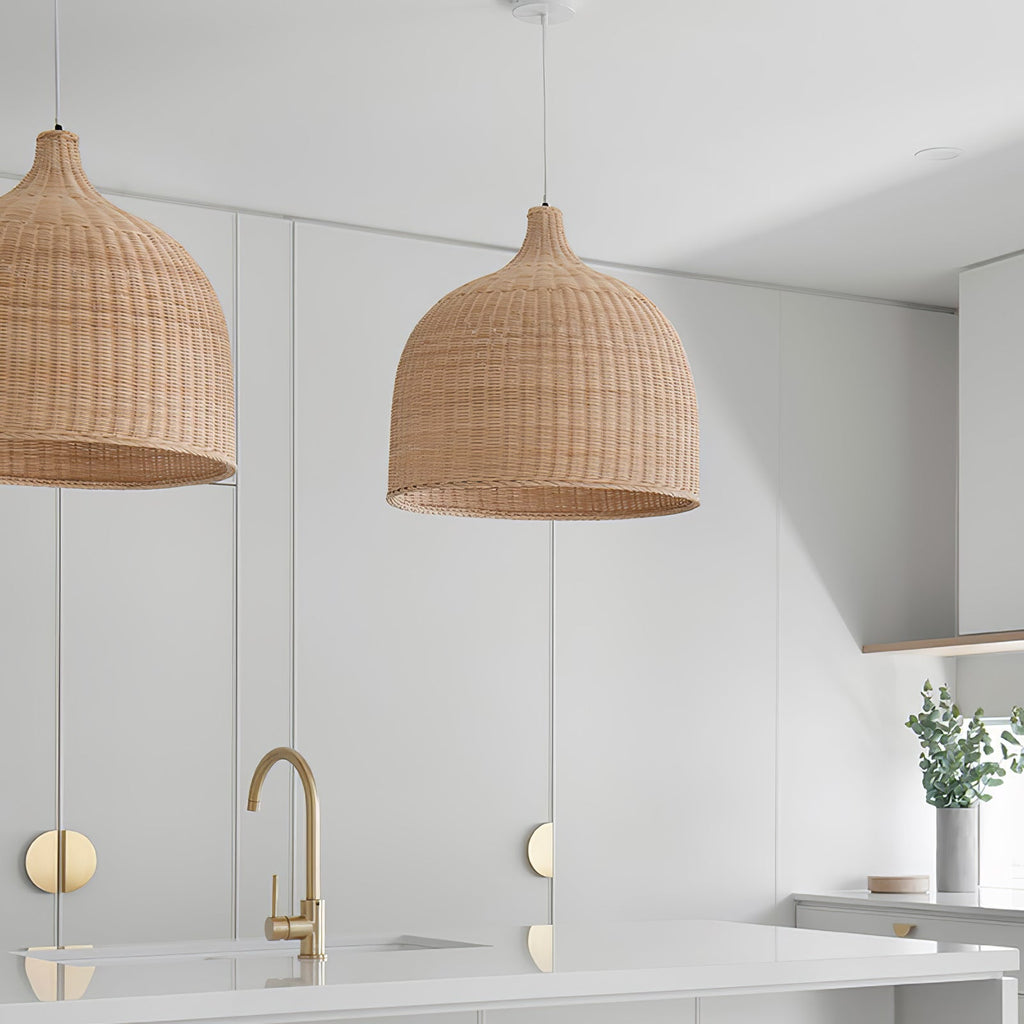 Rattan Bell Pendant Light – Rattan detail 4