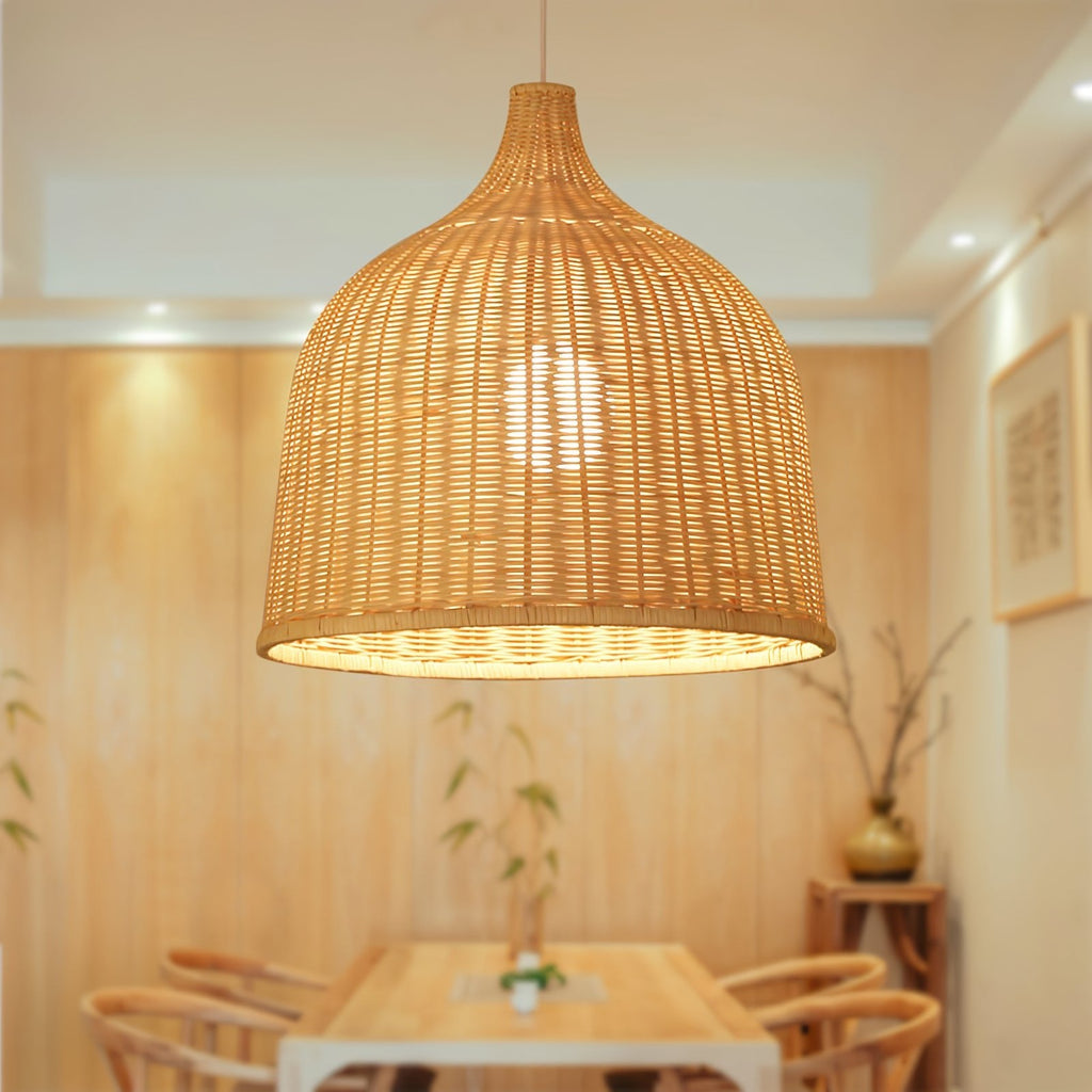 Rattan Bell Pendant Light – Rattan detail 3