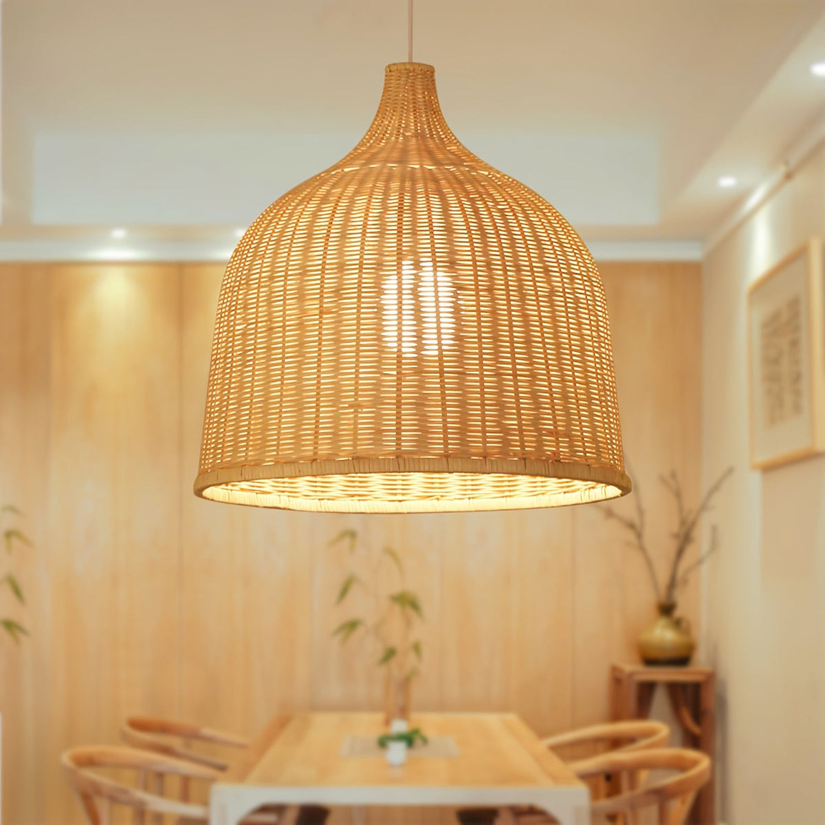 Rattan Bell Pendant Light – Rattan detail 3