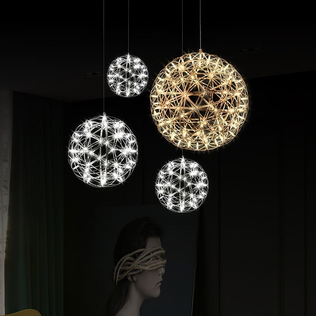 Silver Spark Ball Steel Pendant Light – Steel detail 5