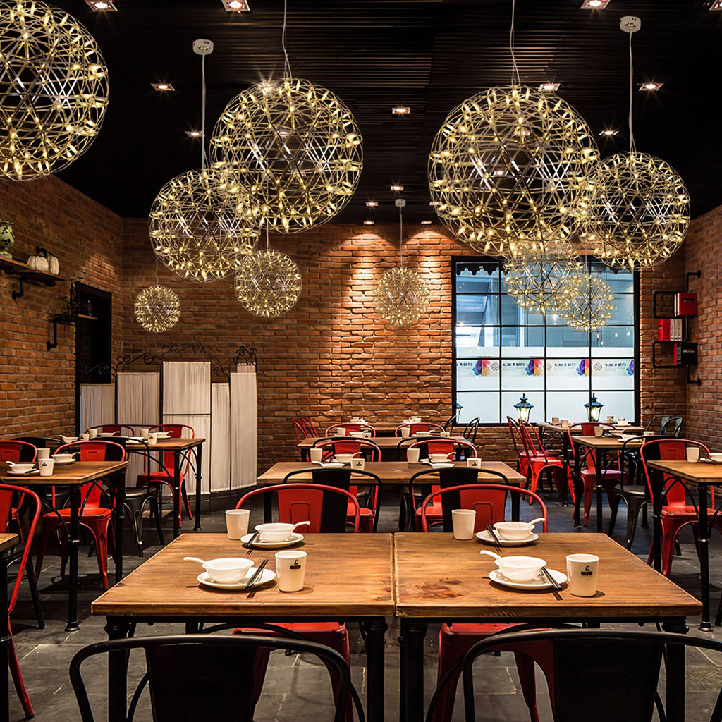 Silver Spark Ball Steel Pendant Light – Steel detail 4
