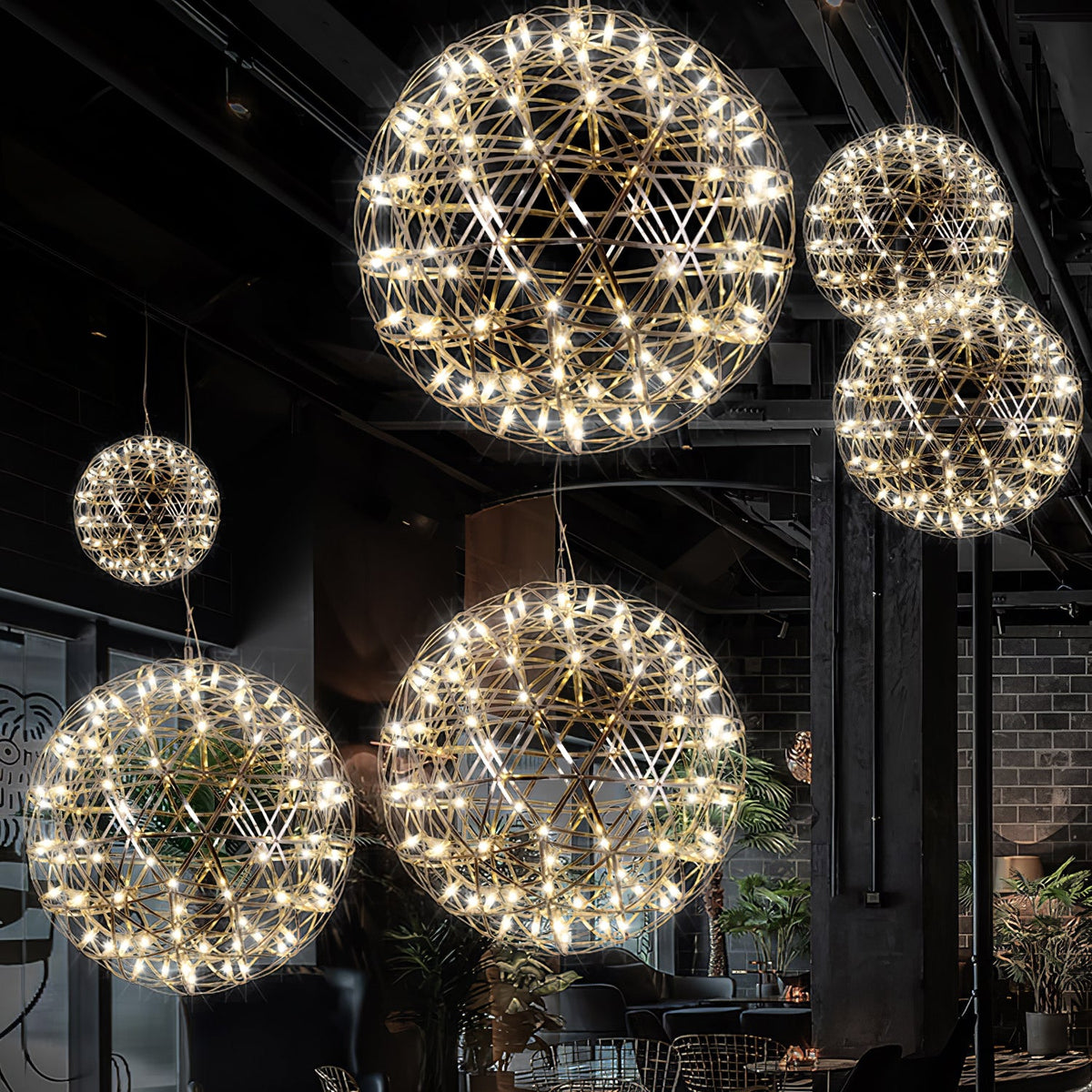 Silver Spark Ball Steel Pendant Light – Steel detail 6