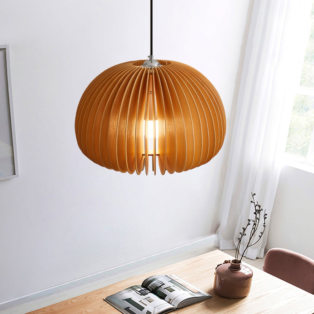 Wooden Pumpkin Pendant Lamp – detail 10